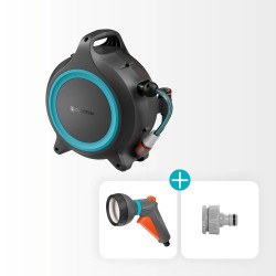 Dévidoir portable automatique - MoveMatic - Tuyau 12,5 m - Enroulement RollControl - GARDENA