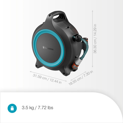 Dévidoir portable automatique - MoveMatic - Tuyau 12,5 m - Enroulement RollControl - GARDENA
