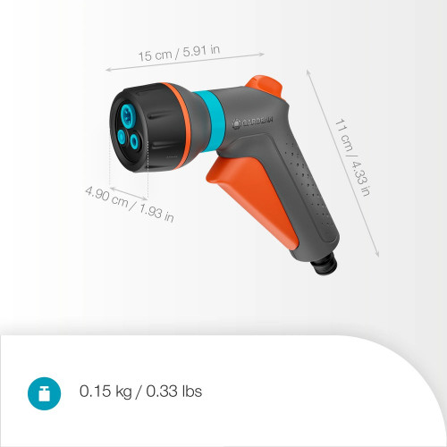 Pistolet d’arrosage multi-applications - Compact Classic - 3 jets - Débit réglable - GARDENA