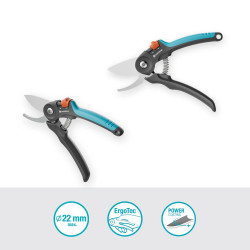 Sécateur de jardin - PremiumCut - Bois vert Ø 22 mm - Lames PowerCoating - GARDENA