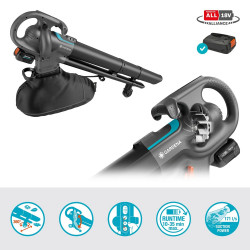 Aspirateur souffleur broyeur PowerJet Collect 18V P4A - Sans fil - GARDENA