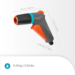Pistolet de nettoyage multijet Classic + raccord Aquastop - 2 jets avec kit de raccordement complet - GARDENA