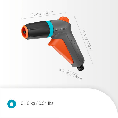 Pistolet de nettoyage multijet Classic + raccord Aquastop - 2 jets avec kit de raccordement complet - GARDENA