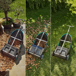 Ramasse-feuilles pour gazon et terrasse - Hauteur réglable, brosses interchangeables et déflecteur avant - GARDENA
