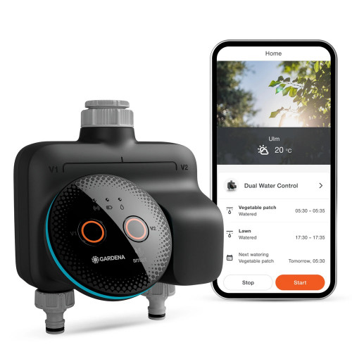 Smart Dual Water Control - Programmateur d’arrosage connecté 2 voies intelligent - GARDENA