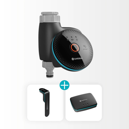 Smart Water Control - Kit d’arrosage connecté avec sonde d’humidité et Gateway - GARDENA