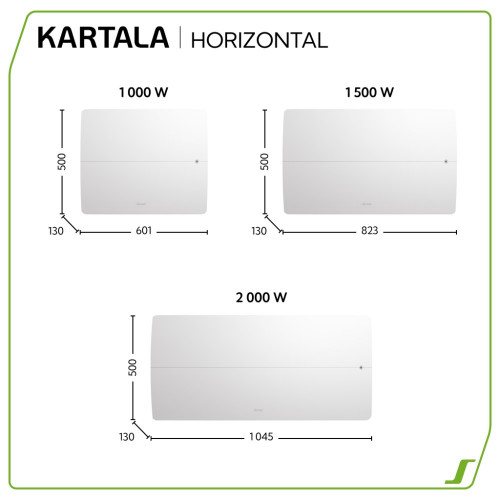 Radiateur électrique connecté à inertie sèche Kartala 2000W SAUTER horizontal - SAUTER