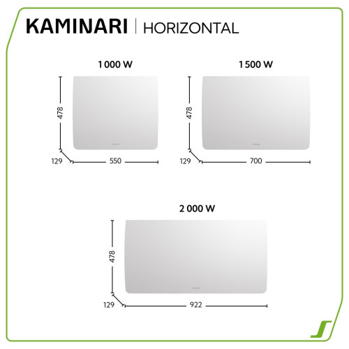 Radiateur électrique connecté à inertie sèche Kaminari 1500W SAUTER blanc - SAUTER