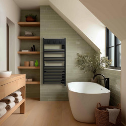 Sèche-serviettes électrique à inertie fluide Marapi 2 500W SAUTER anthracite - SAUTER