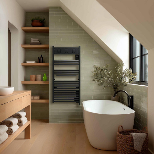 Sèche-serviettes électrique à inertie fluide Marapi 2 500W SAUTER anthracite - SAUTER