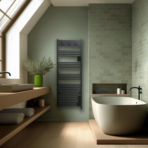 Sèche-serviettes électrique à inertie fluide Marapi 2 750W SAUTER anthracite - SAUTER