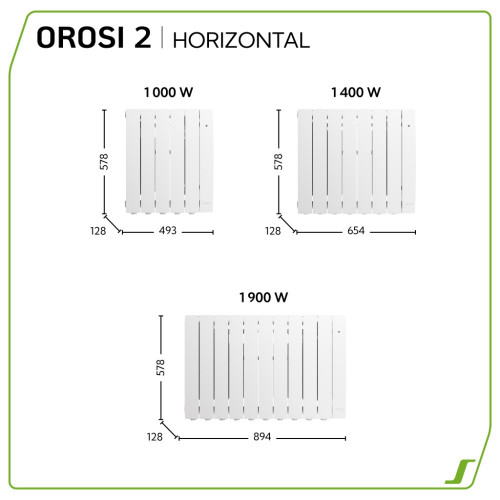 Radiateur électrique connecté à inertie fluide Orosi 2 1000W SAUTER blanc - SAUTER