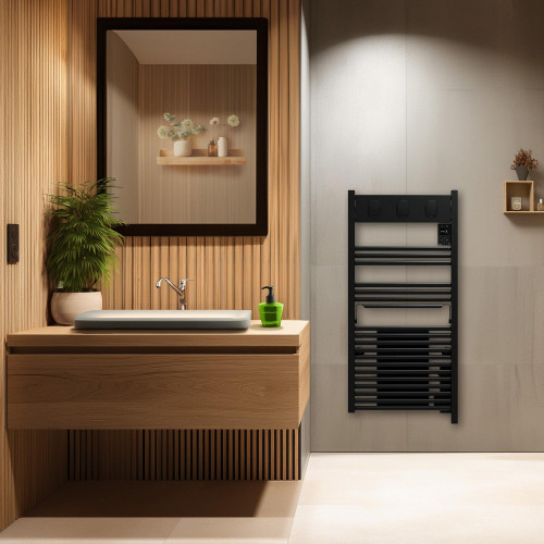 Sèche-serviettes électrique à inertie fluide Marapi 2 1500W SAUTER noir - SAUTER