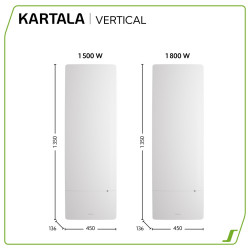 Radiateur électrique connecté à inertie sèche Kartala 1500W SAUTER vertical - SAUTER