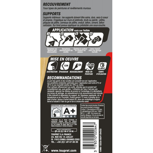 Enduit de rebouchage en pate elastique TOUPRET 300 gr - Toupret