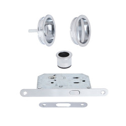 Kit serrure de porte galandage rond conda/déconda zamak nickelé de marque CHRISLIGNE, référence: B10006600