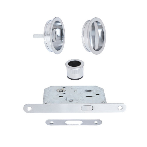 Kit serrure de porte galandage rond conda/déconda zamak nickelé - CHRISLIGNE