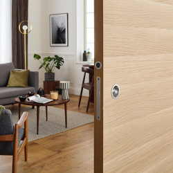 Kit serrure de porte galandage rond conda/déconda zamak nickelé - CHRISLIGNE