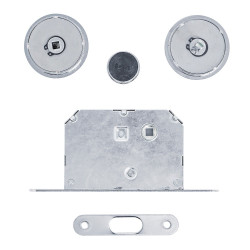 Kit serrure de porte galandage rond conda/déconda zamak nickelé - CHRISLIGNE