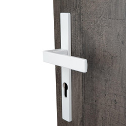 2 poignées de porte Abby trou de cylindre ALPERTEC, alu entraxe 195mm, blanc mat de marque ALPERTEC, référence: B10006700