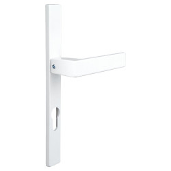 2 poignées de porte Abby trou de cylindre ALPERTEC, alu entraxe 195mm, blanc mat - ALPERTEC