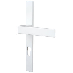 2 poignées de porte Abby trou de cylindre ALPERTEC, alu entraxe 195mm, blanc mat - ALPERTEC