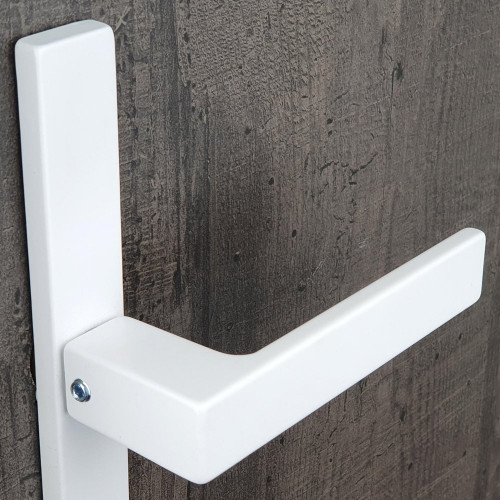 2 poignées de porte Abby trou de cylindre ALPERTEC, alu entraxe 195mm, blanc mat - ALPERTEC