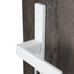 2 poignées de porte Abby trou de cylindre ALPERTEC, alu entraxe 195mm, blanc mat - ALPERTEC