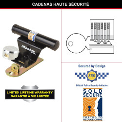 Antivol pour porte de garage basculante MASTERLOCK 1488EURDAT noir - MASTER LOCK