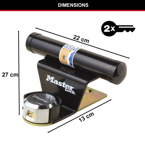 Antivol pour porte de garage basculante MASTERLOCK 1488EURDAT noir - MASTER LOCK