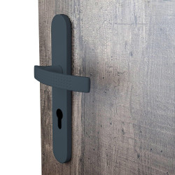 2 poignées de porte Louna trou de cylindre, aluminium anthracite entraxe 195 mm de marque ALPERTEC, référence: B10007100