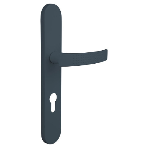 2 poignées de porte Louna trou de cylindre, aluminium anthracite entraxe 195 mm - ALPERTEC