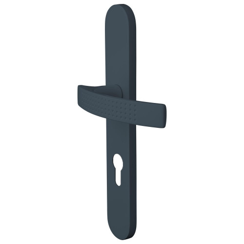 2 poignées de porte Louna trou de cylindre, aluminium anthracite entraxe 195 mm - ALPERTEC