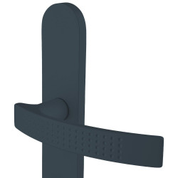 2 poignées de porte Louna trou de cylindre, aluminium anthracite entraxe 195 mm - ALPERTEC