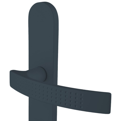2 poignées de porte Louna trou de cylindre, aluminium anthracite entraxe 195 mm - ALPERTEC