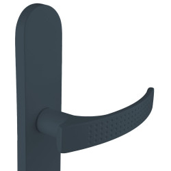 2 poignées de porte Louna trou de cylindre, aluminium anthracite entraxe 195 mm - ALPERTEC