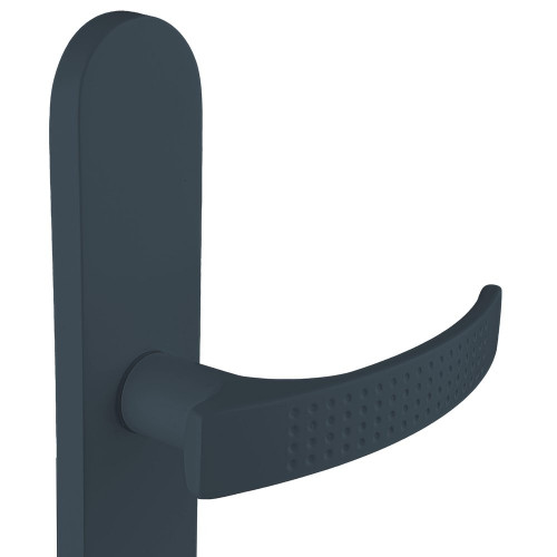 2 poignées de porte Louna trou de cylindre, aluminium anthracite entraxe 195 mm - ALPERTEC