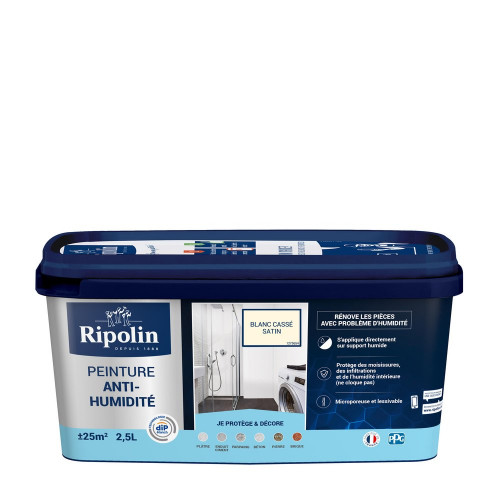 Peinture Antihumidité Rip Etanch, Ripolin Blanc Cassé 2.5 L - RIPOLIN