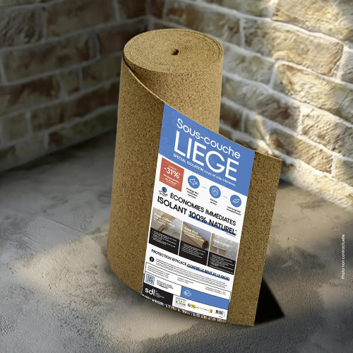 Rouleau isolant liège mur/sol, l.1 x L.15 m x Ep.4 mm - SDL
