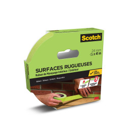 Ruban de masquage SCOTCH l.24 mm x L.41 m surfaces rugueuses de marque SCOTCH, référence: B10008900