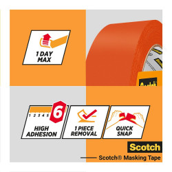 Ruban de masquage extérieur SCOTCH l.48 mm x L.25 m surfaces rugueuses - SCOTCH