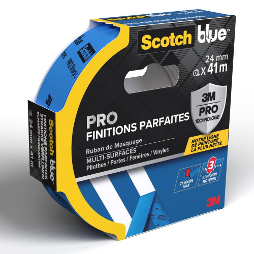 Ruban de masquage SCOTCH Finitions parfaites l.24 mm x L.41 m multisurface - SCOTCH