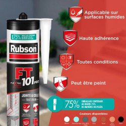 Mastic d'étanchéité Ft101 jointe et colle RUBSON gris 7016, 280 ml - RUBSON