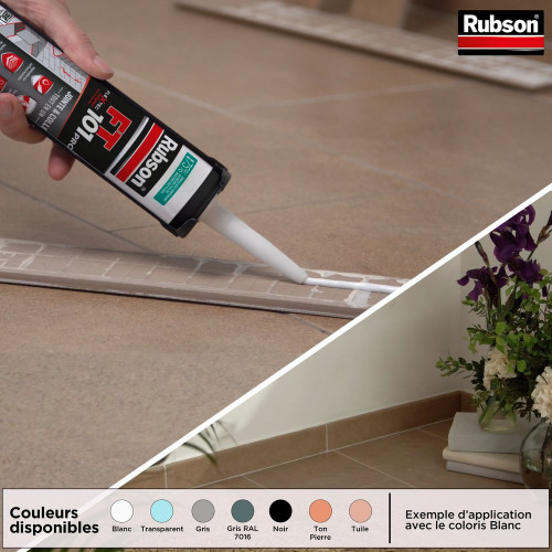 Mastic d'étanchéité Ft101 jointe et colle RUBSON gris 7016, 280 ml - RUBSON