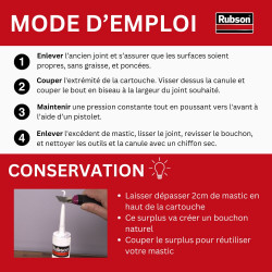 Mastic d'étanchéité Ft101 jointe et colle RUBSON gris 7016, 280 ml - RUBSON