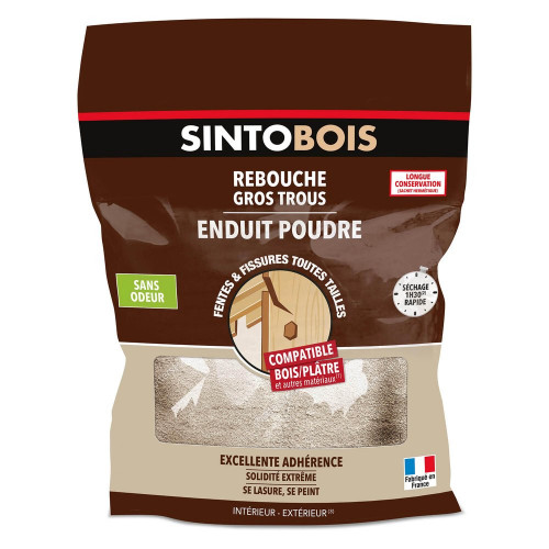Enduit en poudre Gros trous SINTO bois clair 1 kg - SINTO