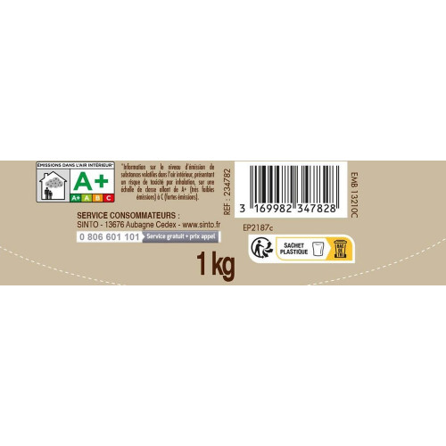Enduit en poudre Gros trous SINTO bois clair 1 kg - SINTO