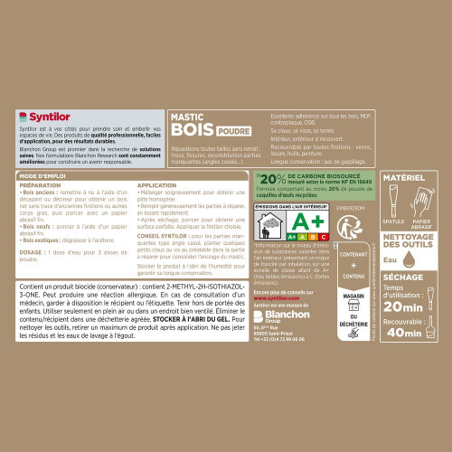 Mastic Biosourcé SYNTILOR naturel 500 g - SYNTILOR