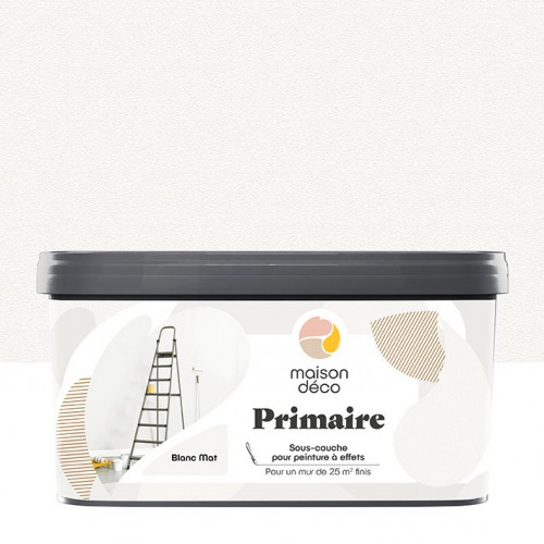 Primaire D'accrochage pour peinture a effet, blanc, 2.500 l - MAISON DECO