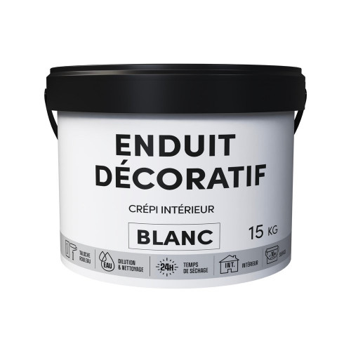 Crépis mur, intérieur décoratif, blanc, 15 kg - Sans marque